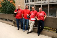 American Association of University Professors from left to right: Gary Brodowicz, Scott Broussard, Jason Newsom and Becky Sanchez.