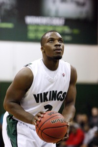 Living at the line Vikings senior shooting guard Charles Odum finds his focus as he prepares to shoot a free throw.