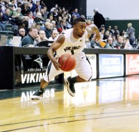 Determined drive: Portland State starting point guard Lateef McMullan eyes an opening on the wing and explodes toward the hoop.