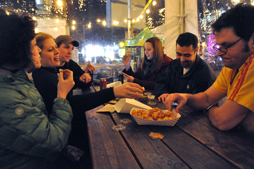 The Hawthorne food carts offer a variety of options for a late night snack.
