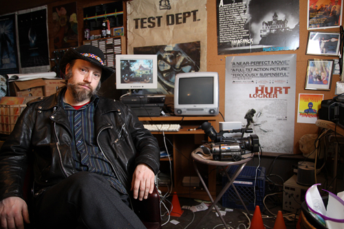Nick Wells, director of the DIY-style metalhead cult film Metal Messiah: Born Again Sage, in his Southeast Portland home.