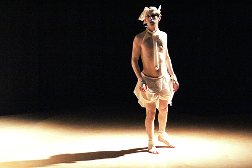 Lone dancer: Kaj-Anne Pepper performs the dance “In the Daily Life” at Headwater’s weekend showcase.