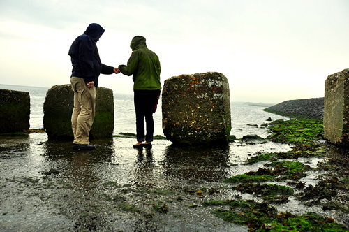 Sustainable deltas: Indonesian advisor Rimbo Gunawan and PSU’s Marissa Matsler on the Zeeland Netherlands coastal stormline.