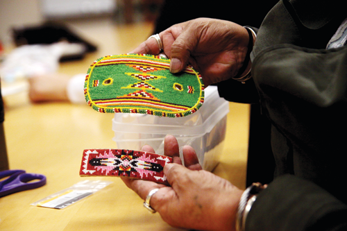 Arts ‘n’ Crafts: This traditional Native American beadware was made in a crafts class at the Native AMerican Student and Community Center.