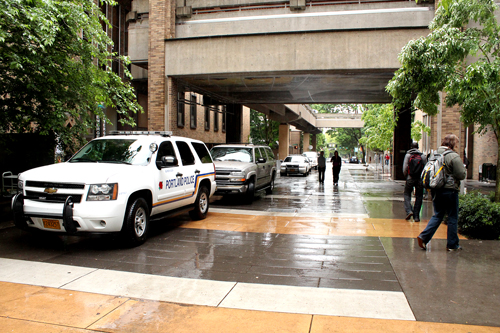 Campus threat: The Portland Police Bureau responded to a second report of a suspicious package on PSU’s campus on Tuesday, May 21.