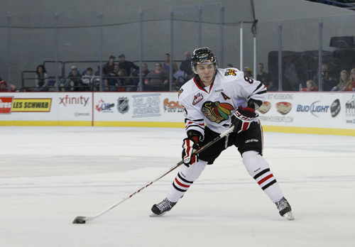 Ty Rattie tallied two goals with one assist against Prince George on Saturday, as the Winterhawks improved on their league-best record with a 6–1 win. Photo by Karl Kuchs.