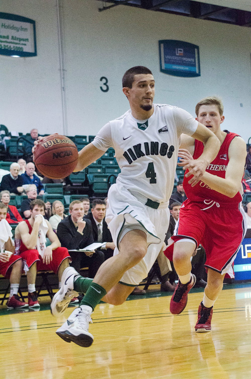 Michael Harthun notched a season-high 19 points in a solid win for PSU basketball. Photo by Daniel Johnston.