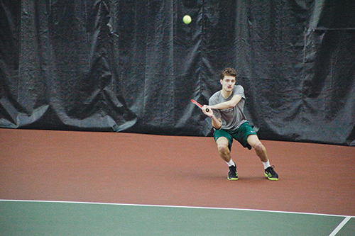 Antoine Bechmann came through at No.1 singles for the Vikings on Sunday. Photo by Adam Wickham.