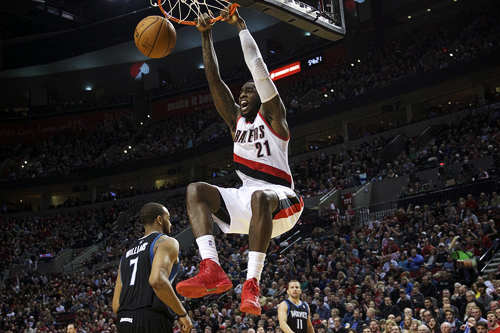 J.J.Hickson and the Blazers scored a solid win at home against the Wolves. Photo by © Bruce Ely/The oregonian.