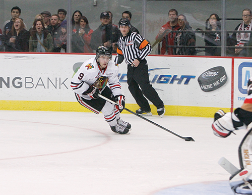 Hat trick was on the menu for the Winterhawks on Sunday, as Chase De Leo’s three-goal effort spurred his team to a 5-2 win over Victoria. Portland improved upon its league-best record with one week remaining in the season. Photo by Karl Kuchs