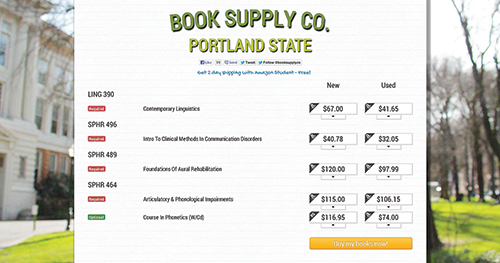 A new website, Book Supply Co., compares student textbook prices. Photo by booksupply.co