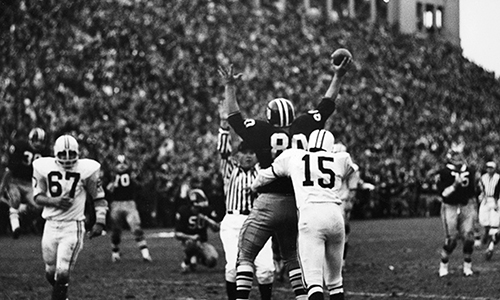 Stalemates were once a more accepted occurrence in sports, as in this famed 1968 matchup between Harvard and Yale that ended in a 29-29 tie. The split result has gradually fallen out of favor among fans. Photo © Harvard University