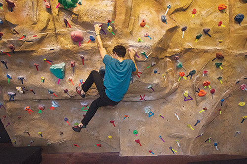 The PSU Climbing Center is the site of a bouldering competition this month. Photo by Karl Kuchs.