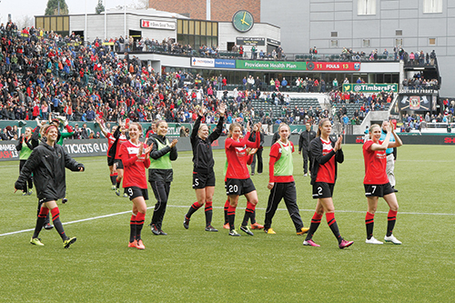 Soccer Mania in Portland was on display Sunday, as the Portland Thorns played their first home game in franchise history. Photo by Karl Kuchs