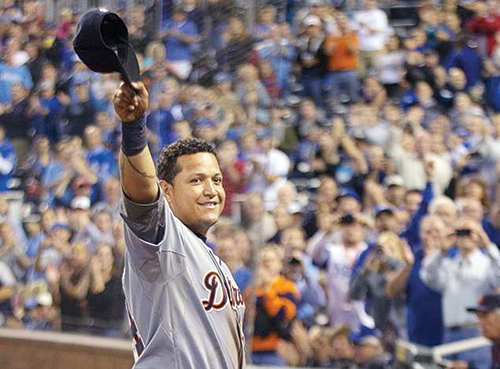 Miguel Cabrera is showing no signs of slowing down through the early part of the new season. Photo by © Ed Zurga / Getty Images