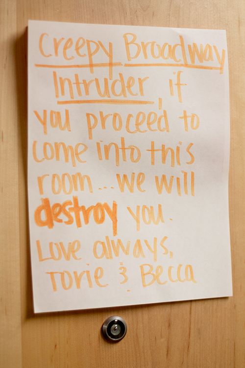 Intruder alert: Broadway Housing Building residents have responded to a recent series of break-ins in different ways. Photo by Miles Sanguinetti