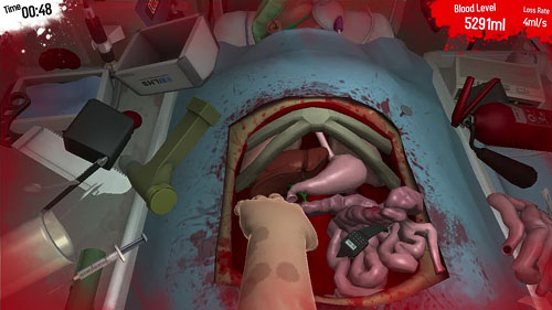 Up in those guts: Get wrist-deep in some innards in Boss Studios’ Surgeon Simulator 2013,  which is not for the squeamish. Photo © Boss Studios Ltd.