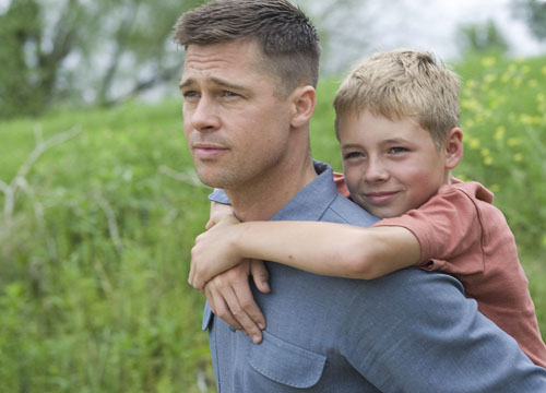 A buzz-cutted Brad Pitt stars in Terrence Malick’s 2011 film The Tree of Life, which is playing this weekend at PSU’s 5th Avenue Cinema. Pitt’s Mr. O’Brien is “heartfelt and disturbing.” Photo  © Fox Searchlight Pictures