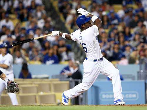 Yasiel Puig made an immediate impact with the Dodgers this season. Photo by © Stephen Dunn/Getty Images