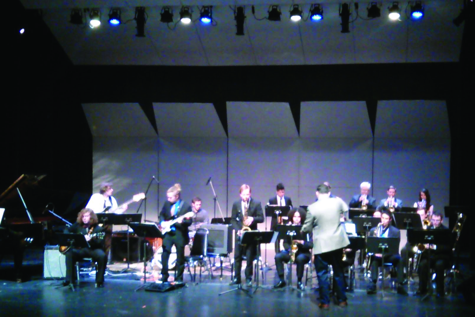 The PSU jazz ensemble playing at Lincoln Perfomance Hall on December 7, 2015. Thomas Spoelhof/PSU Vanguard